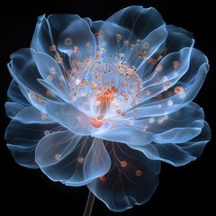 X-ray Vision of Delicate Flower with Translucent Petals