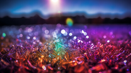 Sunrise over a Field of Multicolored Crystals