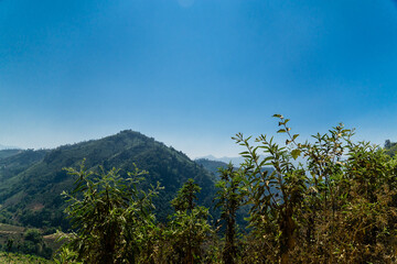 the mountain with sky background