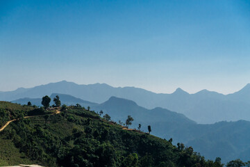 the mountain with sky background