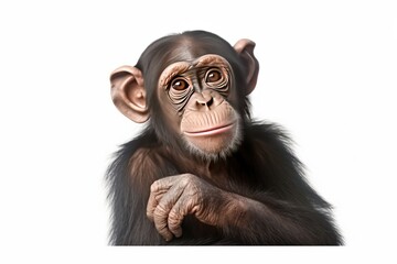 Naklejka premium Closeup portrait of cute chimpanzee ,Chimpanzee face,Baby Chimpanzee
