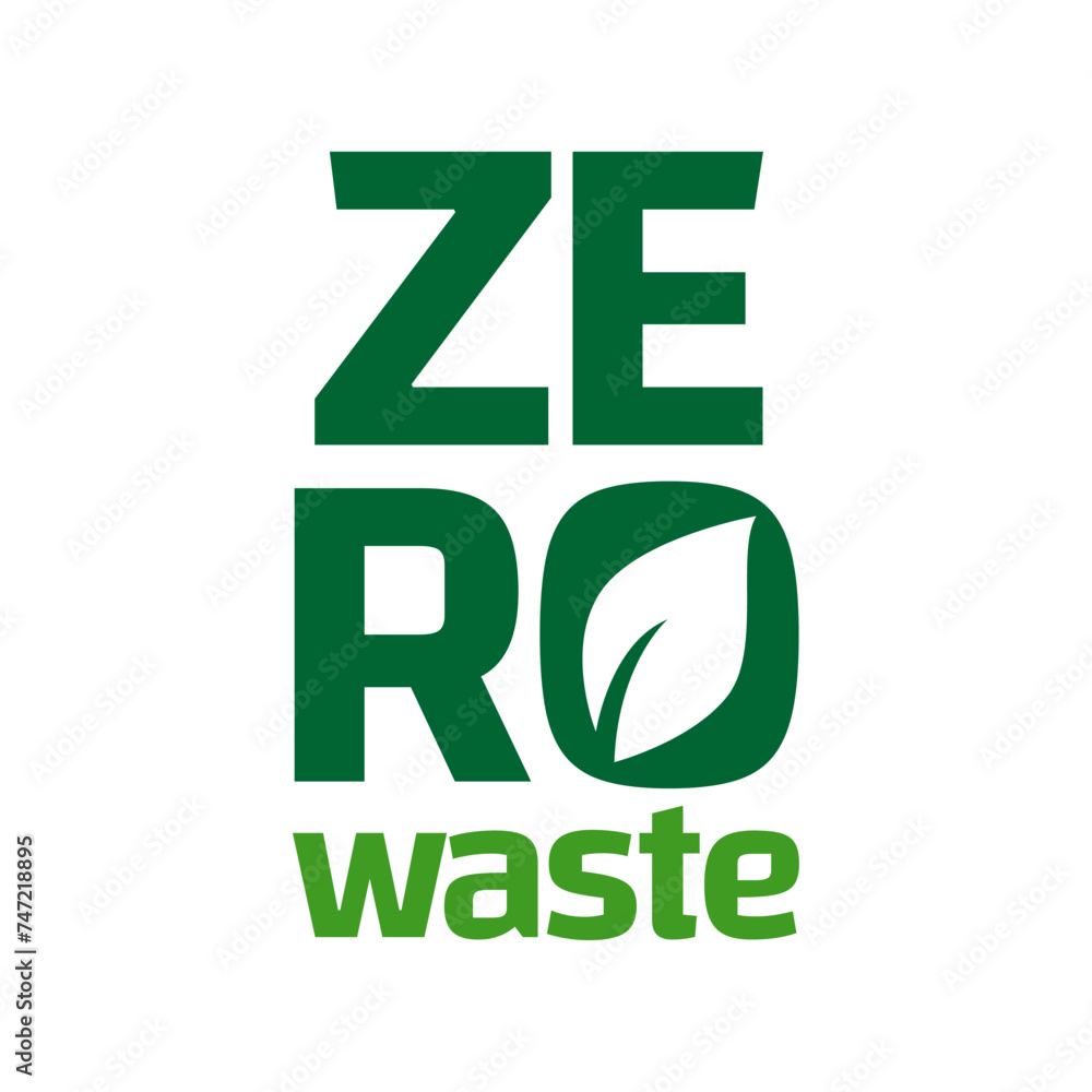 Poster Zero waste labels. Green eco friendly label