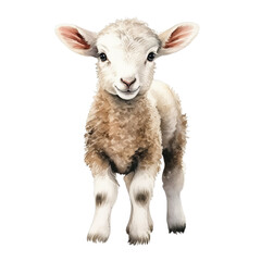 Fototapeta premium Lamb watercolor clipart illustration on transparent background