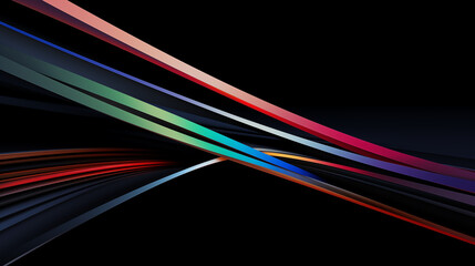 Néon effet flou, vague en mouvement, multicolore, holographique, arc-en-ciel, sur fond noir. Pour conception et création graphique, bannière