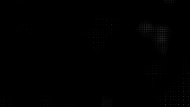 Abstract animated technology black background white random dots and grid 4K video.