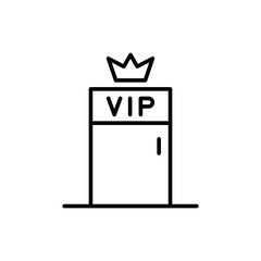 VIP door outline icons, minimalist vector illustration ,simple transparent graphic element .Isolated on white background