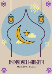 retro style ramadan kareem poster