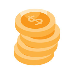 Have a look at this carefully designed isometric icon of money, dollar coin stack vector