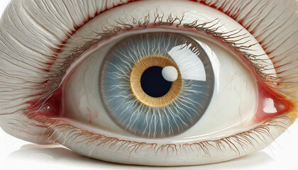 anatomy of the eyeball isolated on white background