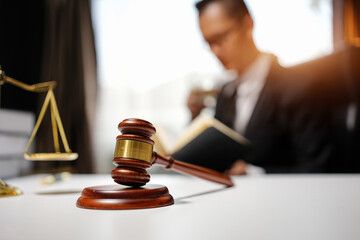 Lawyers having  Concepts of  Legal services at the law office