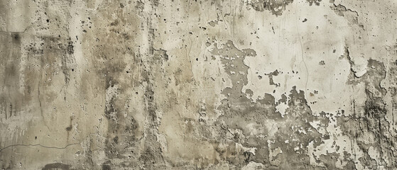 Wide angle image of a concrete wall with varying degrees of decay, weathering, and stains - obrazy, fototapety, plakaty