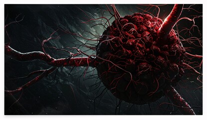 Red Blood Cell with Tentacles Generative AI