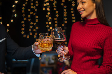 Celebrate whiskey on a friendly party in  restaurant