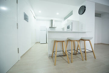 modern kitchen in a home equipped with appliances and decoration