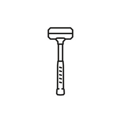 Vintage retro hipster lineart hammer. Carpentry tools silhouette icons on white background