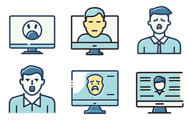 Fototapeta na wymiar Set of a consumer reaction icons vector illustrator.