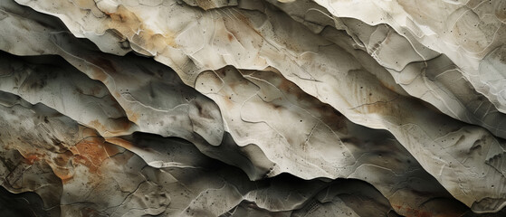 The image showcases a natural rock formation with crumpled fold patterns symbolizing geological processes - obrazy, fototapety, plakaty
