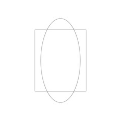 Minimal frame element for decorative greeting card, invitation or template	