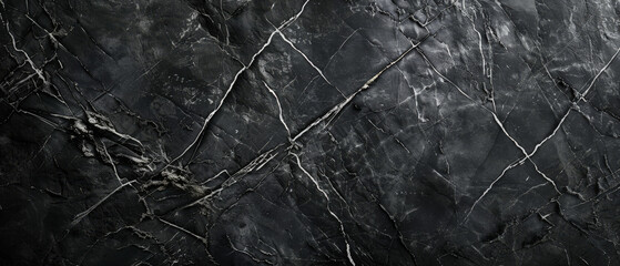 High-resolution image showcasing the sophisticated and timeless elegance of black marble with natural white veining, suitable for luxury design elements