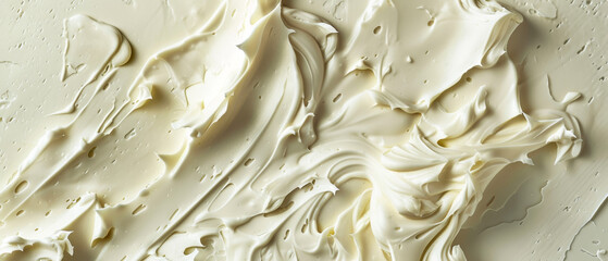 Beautiful swirling cream or white paint, artfully smeared to create an organic and fluid abstract pattern