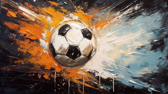 サッカーボールの抽象画_2