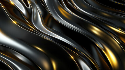 Abstract Black Gold and Silver Pattern Background