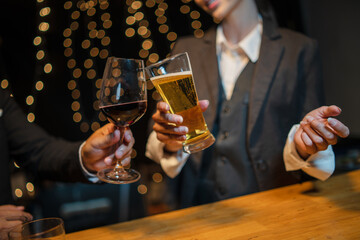 Barwoman pouring whiskey whiskey glass..