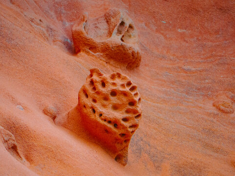 Eroded sandstone formations at Jaizkibel, Gipuzkoa