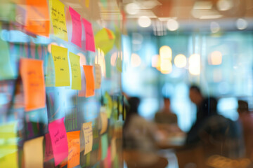 A group of marketing professionals strategizing a campaign in the meeting room together