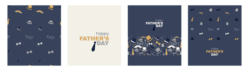 Father's Day card set. Modern minimal design.	