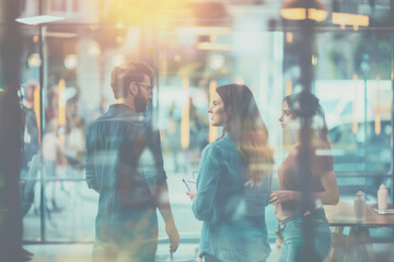 A group of marketing professionals strategizing a campaign in the meeting room together