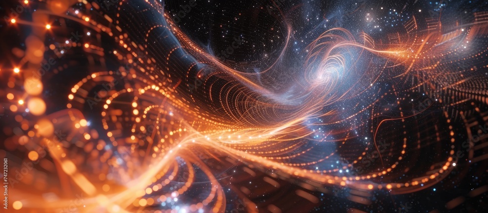 Aufkleber a computer-generated abstract background depicting a mesmerizing spiral design surrounded by gravita