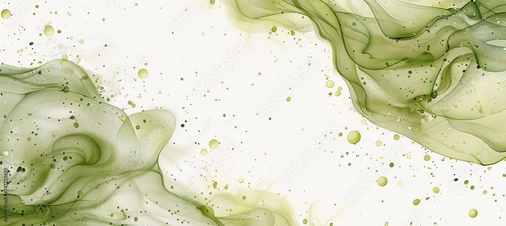Poster ethereal green smoke swirling to create mesmerizing abstract background for design projects.