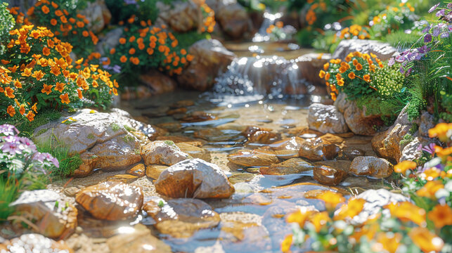 water and flowers