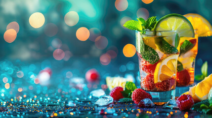 Background for a Cocktail Party or summer event invitation, inspiration for a card, poster, flyer or similar with copy space