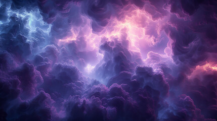 Fototapeta na wymiar Texture of chaotic roiling storm clouds with hints of purple and blue hues.
