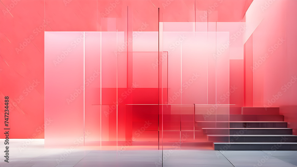 Aufkleber minimalist-background-featuring-layered-geometry-interplay-of-linear-patterns-and-shapes-transluce