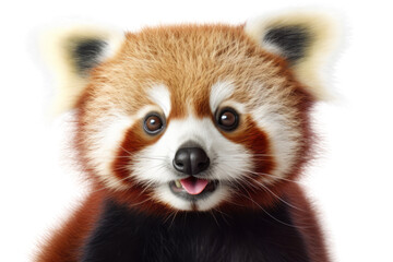 cute red panda isolated transparent background,