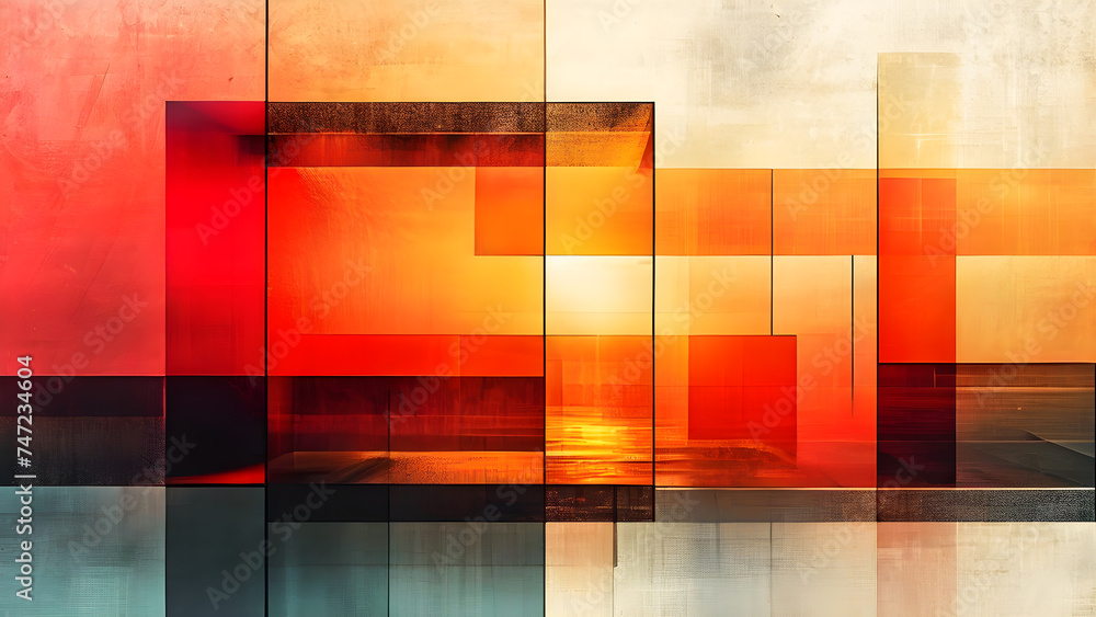 Aufkleber minimalist-background-featuring-layered-geometry-interplay-of-linear-patterns-and-shapes-transluce