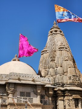 Dwarka, Gujarat India - Feb 21 2024: Rukmini Devi Mandir - Honoring the wife of Lord Krishna in Gujrat.