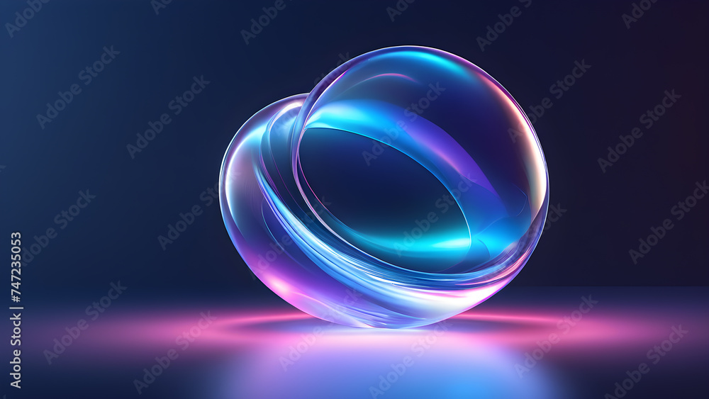 Aufkleber holographic-abstract-shape-floating-ethereally-against-a-minimalist-background-interaction-of-light