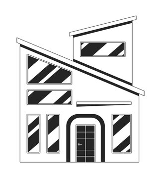 modern black and white house architecture clip art preview