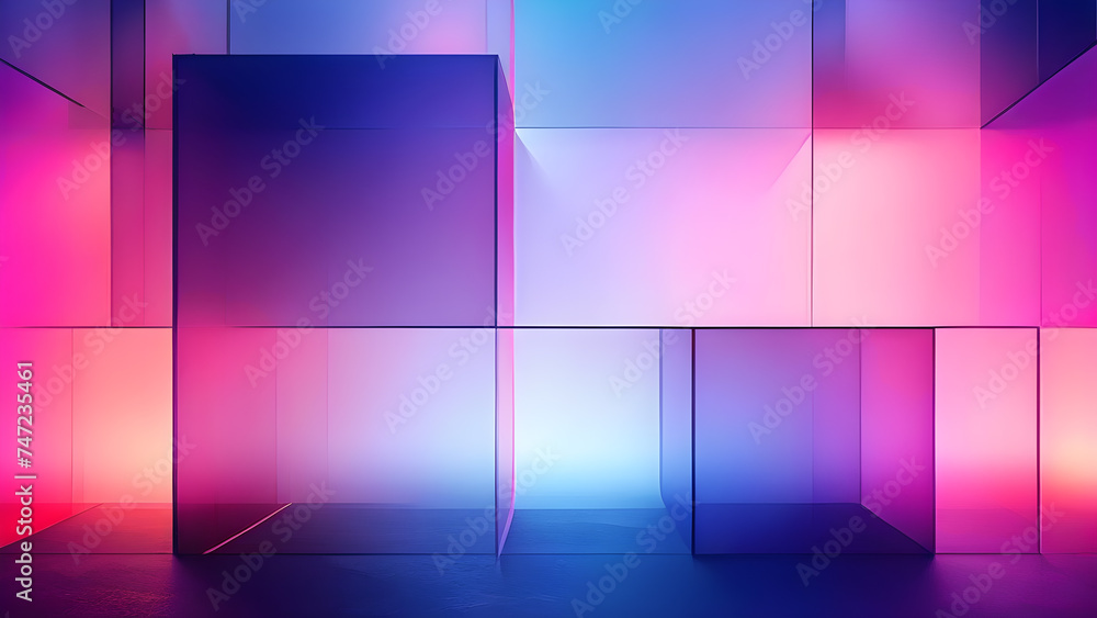 Aufkleber minimalist-background-layered-geometry-engaging-with-translucent-overlays-linear-patterns-intersec