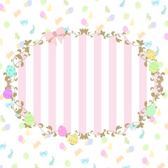 イースター用のかわいいフレーム背景　パターン背景