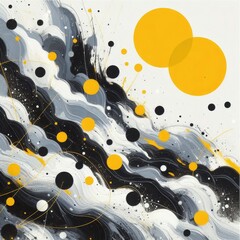 Artistic Contrast: Balancing Black, White, and Yellow