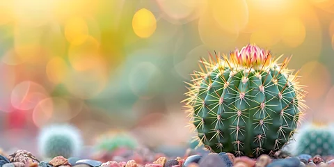 Tuinposter Surviving in the harsh desert: Why desert cacti exhibit resilience and adaptability. Concept Desert Cacti, Resilience, Adaptability, Survival, Harsh Conditions © Anastasiia