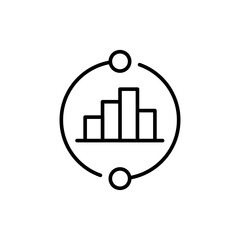 Data analytics outline icons, minimalist vector illustration ,simple transparent graphic element .Isolated on white background