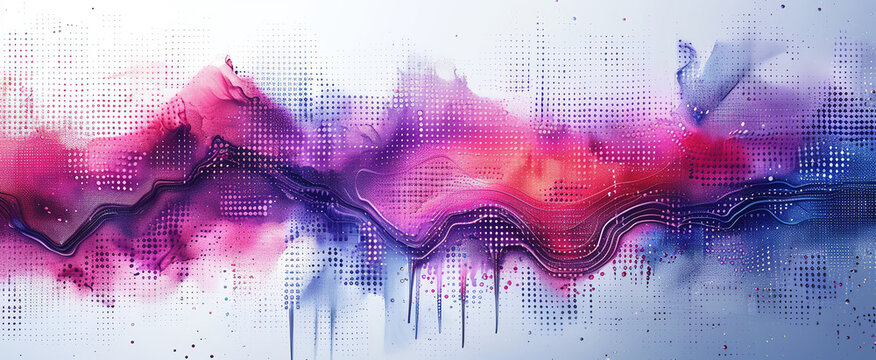 Fototapeta Abstract watercolor background for graphics use. Created with Ai