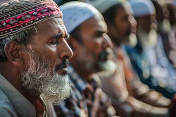 Generative AI depiction of devoted individuals in spiritual reflection