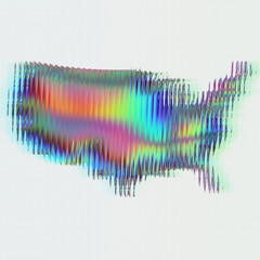 Silhouette der Vereinigten Staaten von Amerika chromatisch